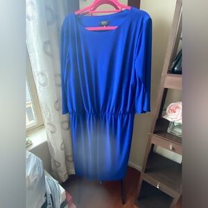 Blue dropped waist plus size dress